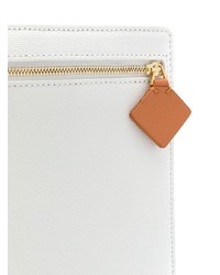 weiße Leder Clutch von Roksanda