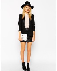 weiße Leder Clutch von Asos