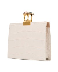 weiße Leder Clutch von Alexander McQueen