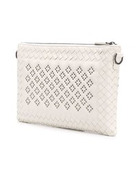 weiße Leder Clutch von Bottega Veneta