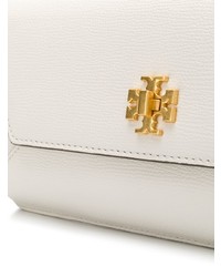 weiße Leder Clutch von Tory Burch