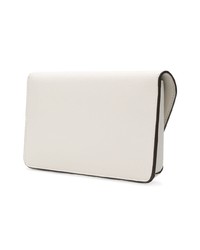 weiße Leder Clutch von Tory Burch