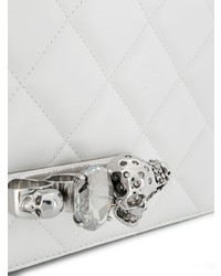 weiße Leder Clutch von Alexander McQueen