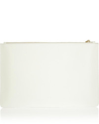 weiße Leder Clutch von Jil Sander