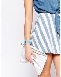 weiße Leder Clutch von American Apparel