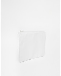 weiße Leder Clutch von American Apparel