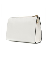 weiße Leder Clutch von Prada