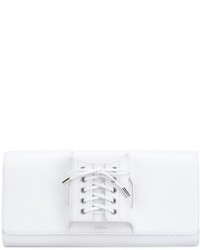 weiße Leder Clutch von Perrin Paris