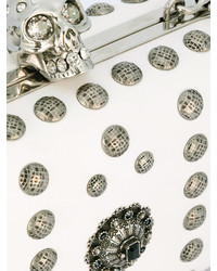 weiße Leder Clutch von Alexander McQueen