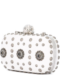 weiße Leder Clutch von Alexander McQueen