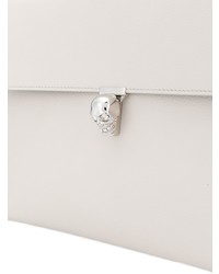 weiße Leder Clutch von Alexander McQueen