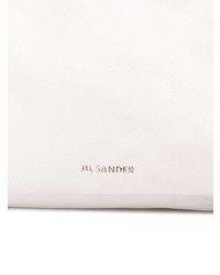 weiße Leder Clutch von Jil Sander