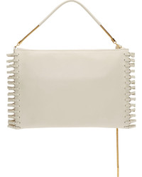 weiße Leder Clutch von Lanvin