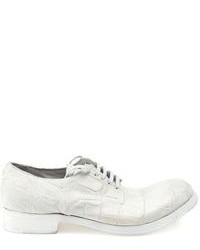 weiße Leder Derby Schuhe