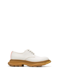 weiße Leder Derby Schuhe von Alexander McQueen