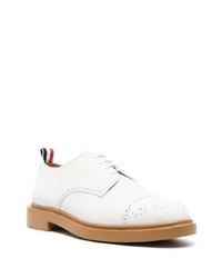 weiße Leder Derby Schuhe von Thom Browne