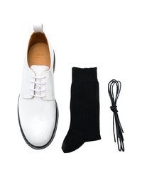 weiße Leder Derby Schuhe von AMI Alexandre Mattiussi