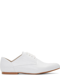 weiße Leder Derby Schuhe von Jil Sander Navy