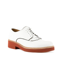 weiße Leder Derby Schuhe von DSQUARED2