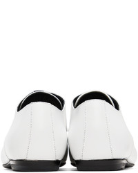 weiße Leder Derby Schuhe von Dries Van Noten