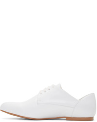 weiße Leder Derby Schuhe von Jil Sander Navy