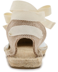 weiße Leder Espadrilles von Soludos