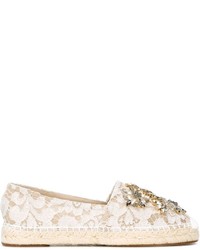weiße Leder Espadrilles von Dolce & Gabbana