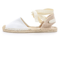 weiße Leder Espadrilles von Soludos