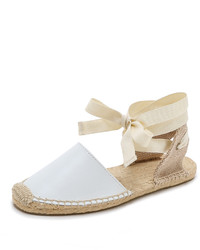 weiße Leder Espadrilles von Soludos