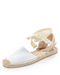 weiße Leder Espadrilles von Soludos