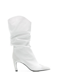 weiße Leder mittelalte Stiefel von Aldo Castagna