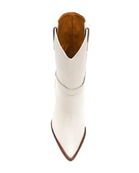 weiße Leder mittelalte Stiefel von Isabel Marant