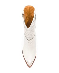 weiße Leder mittelalte Stiefel von Isabel Marant