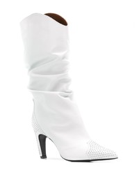 weiße Leder mittelalte Stiefel von Aldo Castagna