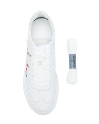 weiße Leder niedrige Sneakers mit Blumenmuster von Hogan