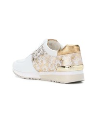 weiße Leder niedrige Sneakers mit Blumenmuster von MICHAEL Michael Kors