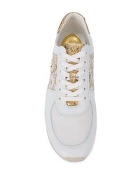 weiße Leder niedrige Sneakers mit Blumenmuster von MICHAEL Michael Kors