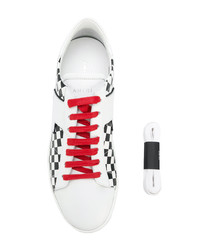 weiße Leder niedrige Sneakers mit Karomuster von Amiri