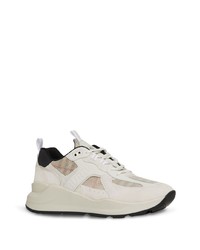 weiße Leder niedrige Sneakers mit Karomuster von Burberry