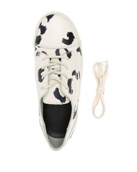 weiße Leder niedrige Sneakers mit Leopardenmuster von Alexander Wang