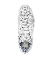 weiße Leder niedrige Sneakers mit Paisley-Muster von Giuseppe Zanotti