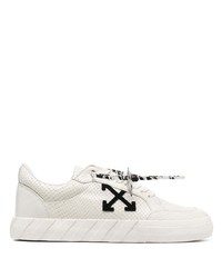 weiße Leder niedrige Sneakers mit Schlangenmuster von Off-White