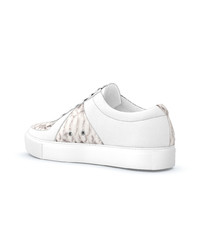 weiße Leder niedrige Sneakers mit Schlangenmuster von Swear