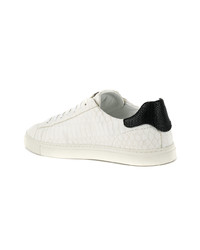 weiße Leder niedrige Sneakers mit Schlangenmuster von DSQUARED2