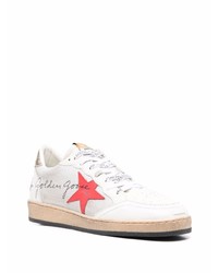 weiße Leder niedrige Sneakers mit Sternenmuster von Golden Goose