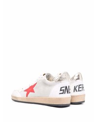 weiße Leder niedrige Sneakers mit Sternenmuster von Golden Goose