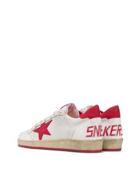 weiße Leder niedrige Sneakers mit Sternenmuster von Golden Goose