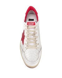 weiße Leder niedrige Sneakers mit Sternenmuster von Golden Goose