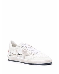 weiße Leder niedrige Sneakers mit Sternenmuster von Golden Goose