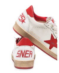 weiße Leder niedrige Sneakers mit Sternenmuster von Golden Goose